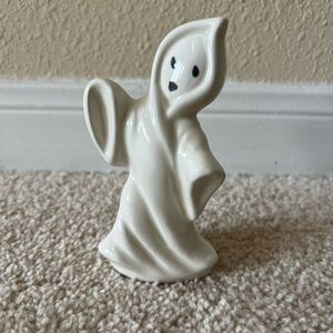 Vintage Ceramic Ghost 1970s Figurine Halloween Spooky Hand Painted Decor